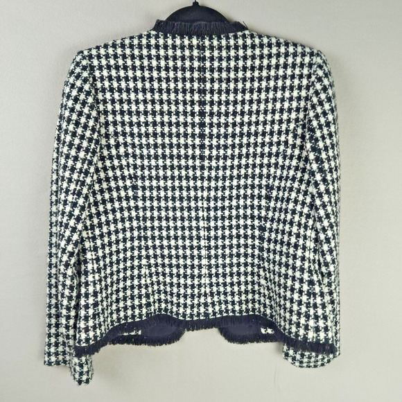 Shomi Petites Black & White Check Short Jacket- Size 8 - Long Sleeve - Picture 2 of 11